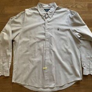 Ralph Lauren Long Sleeve Striped Button down Shirt - Men's XXL- custom fit